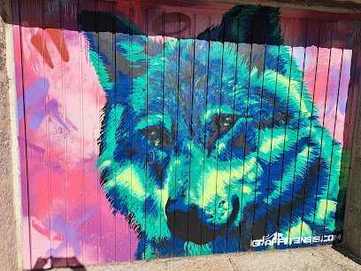 Foto de Mural Lobo ibérico y búho real